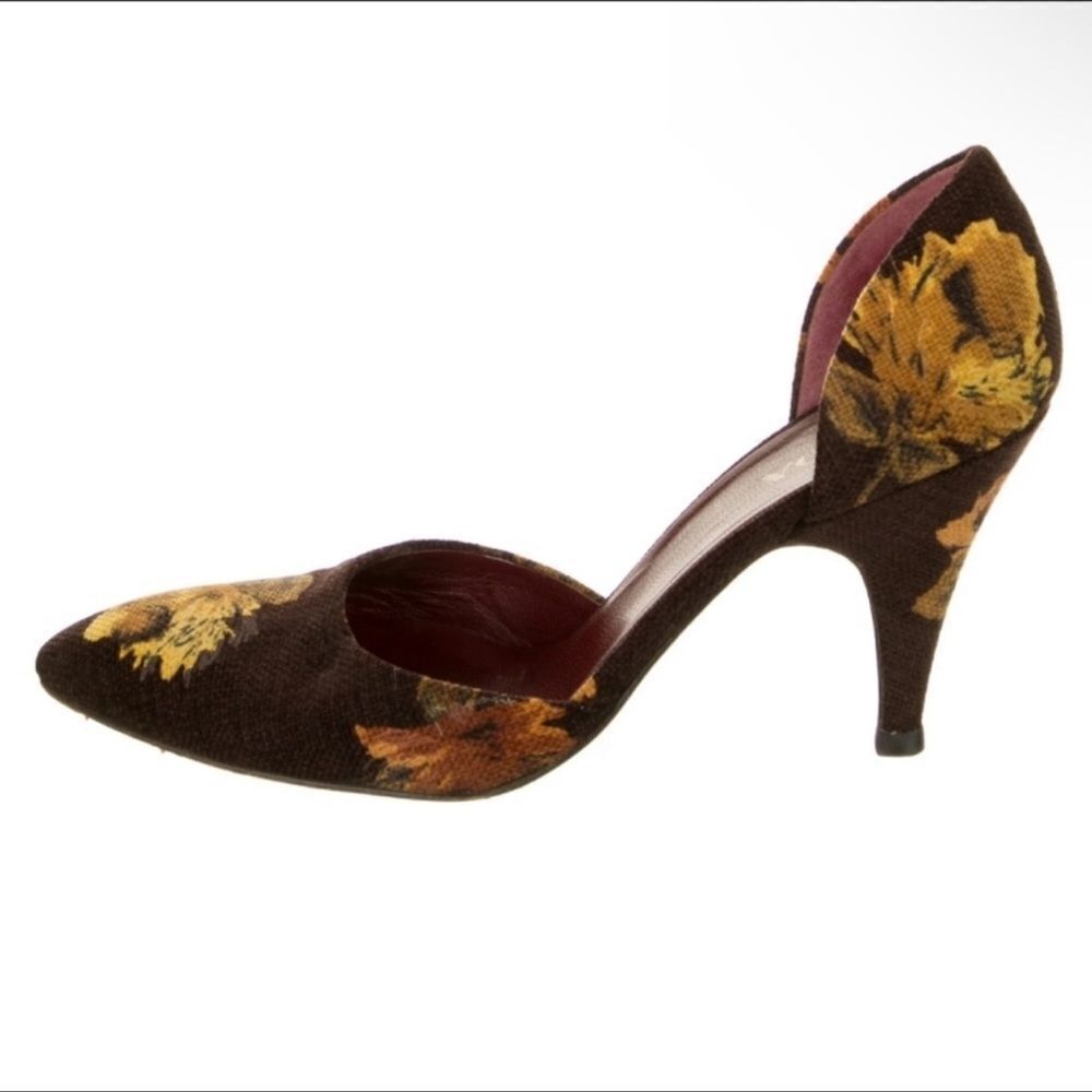 PRADA Floral Print Fabric D'Orsay Pumps IT 36.5 - Picture 3 of 6
